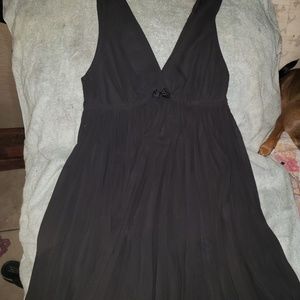 Sheer pleated black tank top